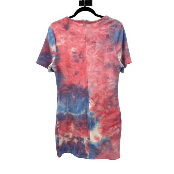 Fashion Nova Dress Womens 1X Light Mood Velour Mini Blue Combo Tie Dye NWT - Picture 5 of 9
